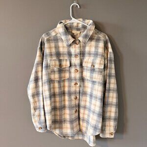 LA Hearts Oversized Button Up Flannel Shacket